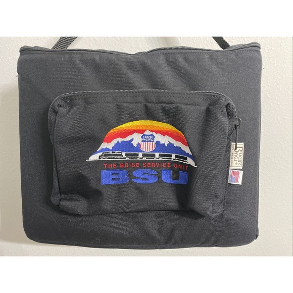 Union Pacific Railroad Boise Service Unit Canvas Duffle Camera Bucks Bag Black - Picture 3 of 7